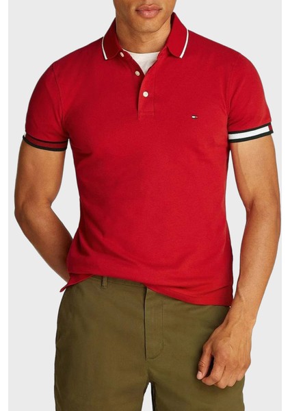 Pamuklu Slim Fit Düğmeli Polo Yaka T Shirt Erkek Polo Yaka T Shirt MW0MW38458 Xld