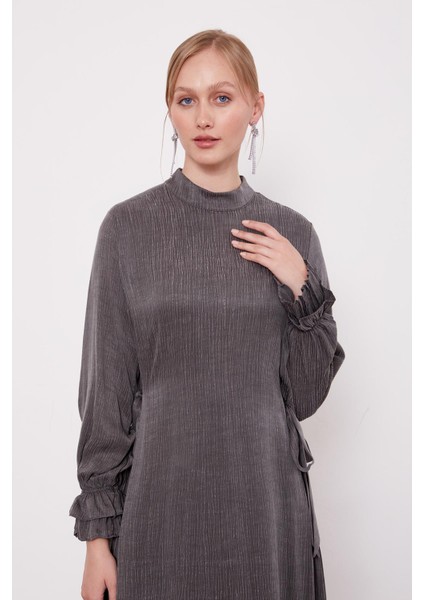 Antrasit Yanları Bağlamalı Cupra Elbise fırsatları