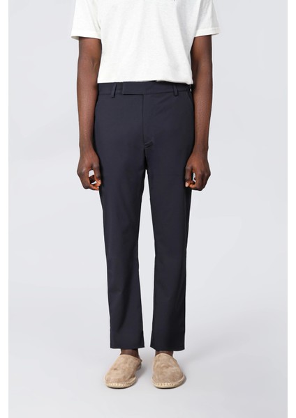 Isaora Streç Su Itici Regular Fit Normal Bel Düz Paça Chino Pantolon Erkek Pantolon ISR5126 Navy