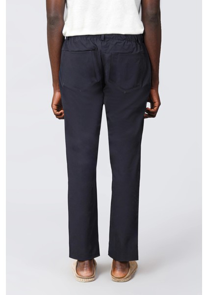Isaora Streç Su Itici Regular Fit Normal Bel Düz Paça Chino Pantolon Erkek Pantolon ISR5126 Navy