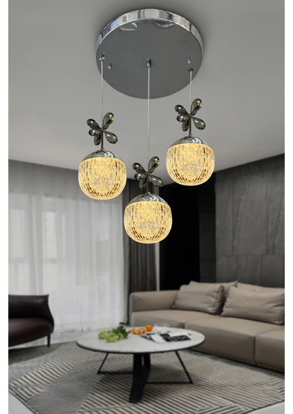 Alize Modern Sarkıt Cam 4 Top LED Avize - modelleri