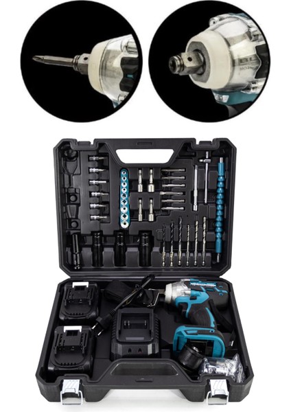 Kömürsüz Torklu Vidalama Matkap & Full Setli Somun Sıkma 36 Volt 5000 Mah
