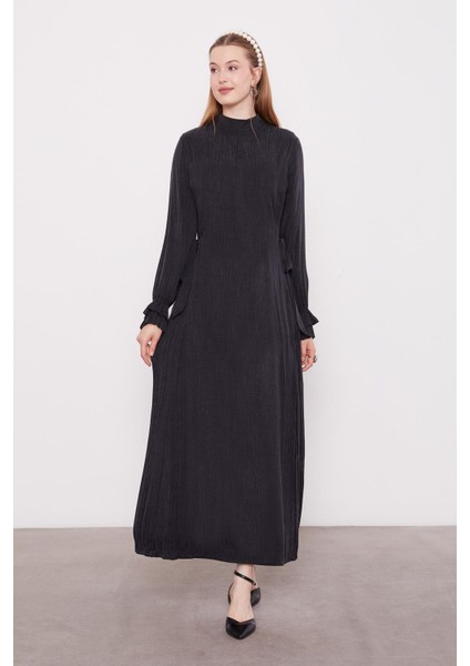 Siyah Yanları Bağlamalı Cupra Elbise fiyatları