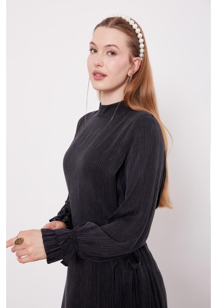 Siyah Yanları Bağlamalı Cupra Elbise fırsatları