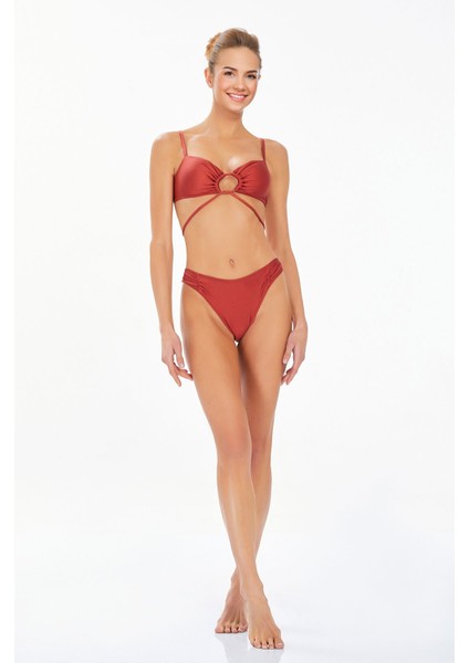 Kadın Çapraz Bağlama Detaylı Bikini Takım 3706