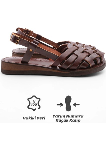 Kadın Hakiki Deri Sandalet Eva Taban Nifat