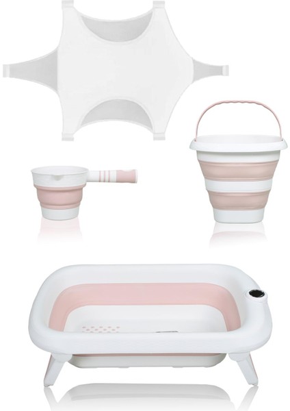 Katlanır Bebek Banyo Küvet Seti Termometreli (40LT)