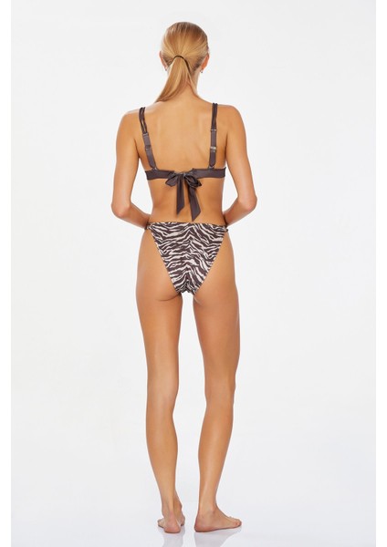 Kadın Zebra Desenli Sırt Bağlamalı Spor Bikini Takımı 3708 fırsatları