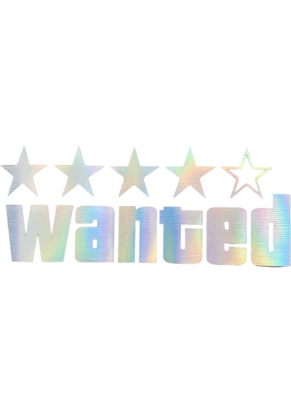 Wanted Yazılı Hologram Efektli Cam Stickeri 20X9CM