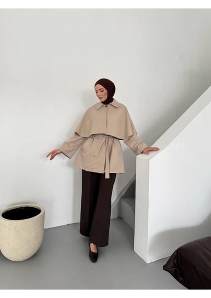 Pelerinli / Pelerinsiz Kullanım Su Itici Kumaş Astarlı Trençkot fiyatları