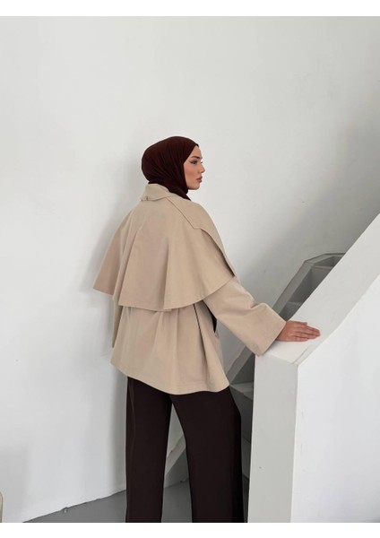 Pelerinli / Pelerinsiz Kullanım Su Itici Kumaş Astarlı Trençkot fırsatları