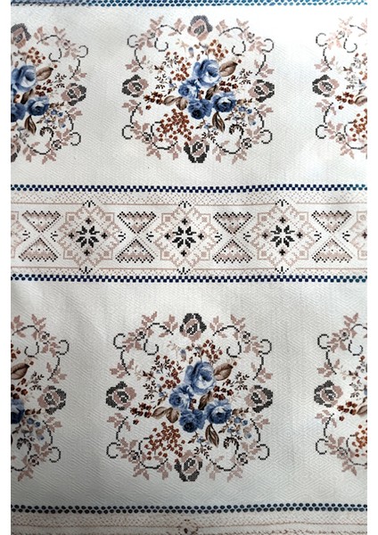 Çift Kişilik Kanaviçe Desenli Pike – Indigo | 200X240 cm | %100 Pamuk modelleri