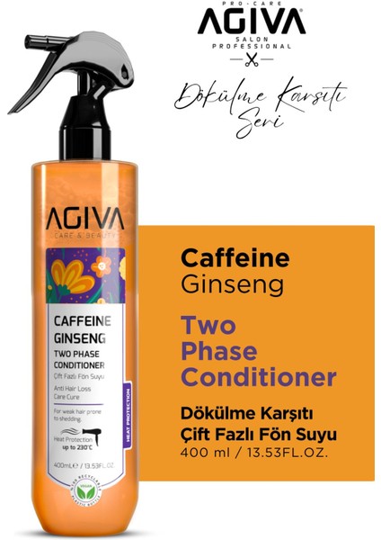 Caffeiine Ginseng Pro Care Çift Fazlı Fön Suyu 400 ml