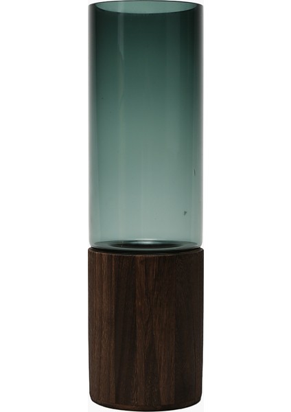 Ahşap Stantlı Vazo Koyu Yeşil Xxxl ∅12X41CM