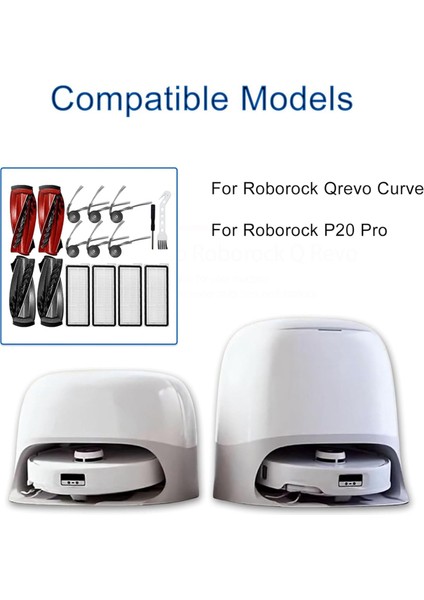 Roborock Qrevo Curve / P20 Pro Elektrikli Süpürge Parçaları Değişimi Için 16 Adet Yıkanabilir Ana Fırça Yan Fırça Filtresi (Yurt Dışından) fiyatları