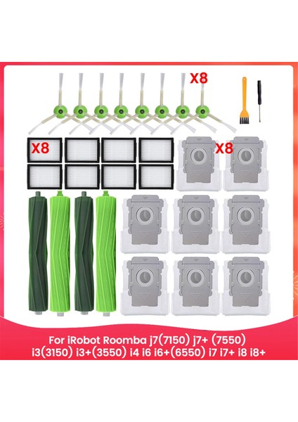 Irobot Roomba J7(7150) J7+ (7550) I3(3150) I3+(3550) I4 I6 I6+(6550) I7 I7+ I8 I8+ Robot Parçaları Için Yedek Parçalar (Yurt Dışından)
