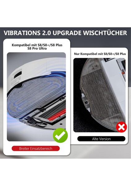 Roborock S8 / S8+ / S8 Plus / S8 Pro Ultra Robot Süpürge Aksesuarları Ana Yan Fırça Hepa Filtre Paspas Bezi (Yurt Dışından)