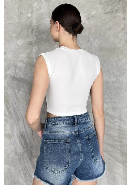 Kadın Japone Kol Fiyonklu Fitilli Crop Top Bluz P-00016999 modelleri