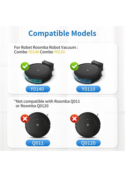 Irobot Roomba Combo Y0140, Y0110 Robot Süpürge Seti Ana Yan Fırça Hepa Filtresi Için Yedek Aksesuarlar Parçalar (Yurt Dışından)