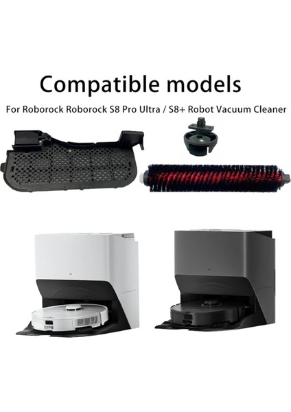 Yüksek Hızlı Temizleme Fırçası ve Su Filtresi ve Roborock S8 Pro Ultra /s8+ Robot Süpürge Aksesuarı Için Üniversal Tekerlek (Yurt Dışından)