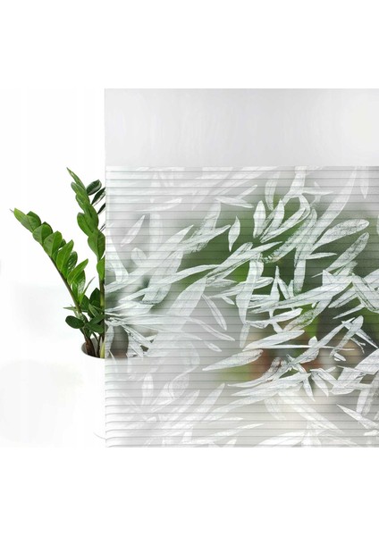189-0036 Premium Yaprak Desenli Statik Cam Folyo ( 45 cm x 1 mt )