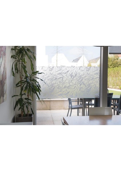 189-0036 Premium Yaprak Desenli Statik Cam Folyo ( 45 cm x 1 mt )