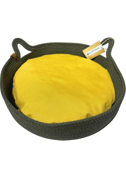 Sky Pet Desıgn Örme Kedi Köpek Yatağı 40 cm Haki