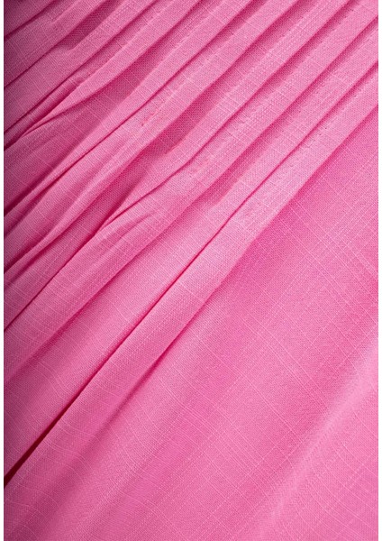 Nervüllü Keten Elbise 2-7 Yaş Pembe fiyatları