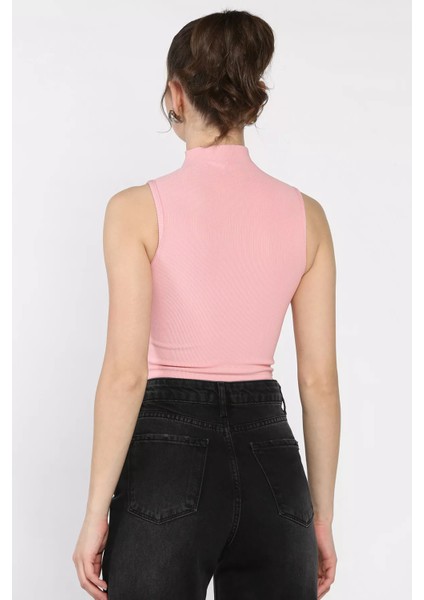 Kadın Yarım Fermuarlı Fitilli Crop Top Bluz P-00016993 modelleri