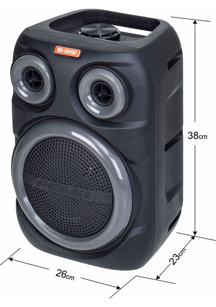 Bluetooth ve USB Girişli 8 Inch Şarjlı Işıklı Müzik Sistemi MS-2047 Bt