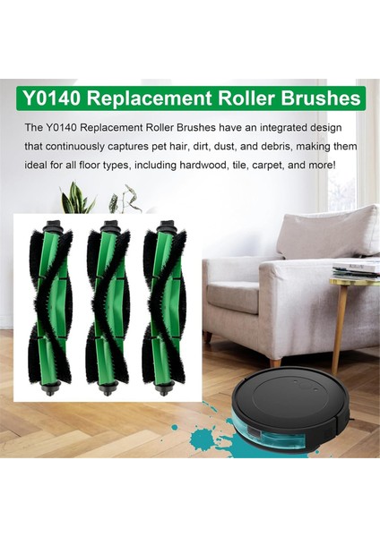 Irobot Roomba Combo Essential Serisi Q0120 Y0140 Y0110 Q011 Robot Süpürge Ataşmanları Için 3 Adet Rulo Fırça (Yurt Dışından) indirimleri
