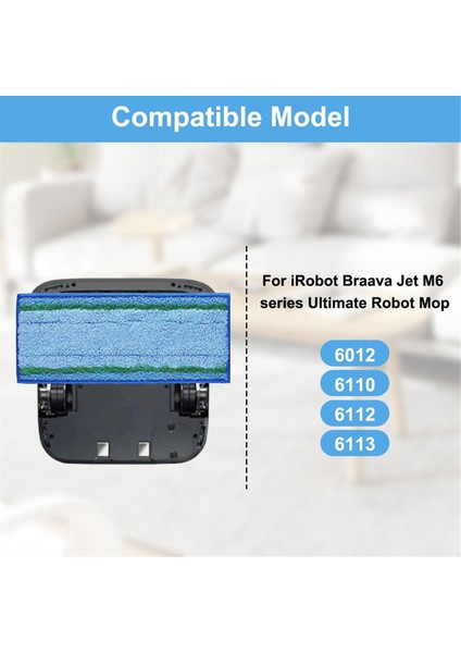 Irobot Braava Jet M6 Ultimate Robot Mop 6012, 6110, 6112, 6113 Için 9 Adet Islak Paspas Pedi Yıkanabilir ve Tekrar Kullanılabilir Paspas Bezi (Yurt Dışından)