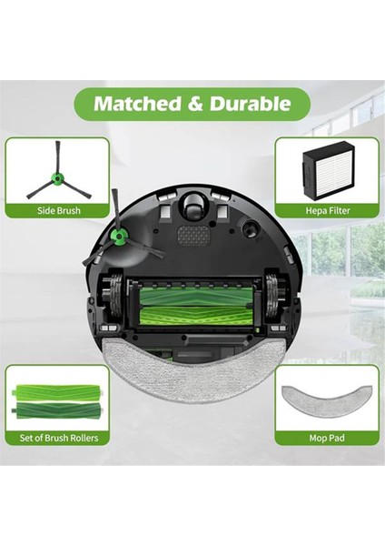Irobot Roomba Combo 10 Max J9 J7+/plus Elektrikli Süpürge Yedek Parçaları Moping Pedi Yan Fırça Filtre Silindir Fırça (Yurt Dışından)