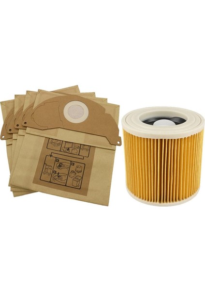 Vakum Süpürge Torbaları ve Karcher Wd2 Için Kartuş Filtreleri WD2.200 Mv2 A2004 6.904-322.0 Islak Kuru Elektrikli Süpürge (Yurt Dışından)