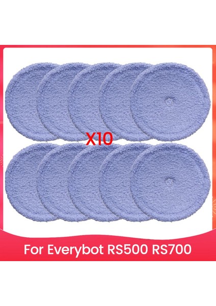 Everybot RS500 RS700 Elektrikli Süpürge Paspas Bezi Aksesuarları Yedek Parçaları Için 10 Adet Mikrofiber Paspas Pedi Seti (Yurt Dışından)