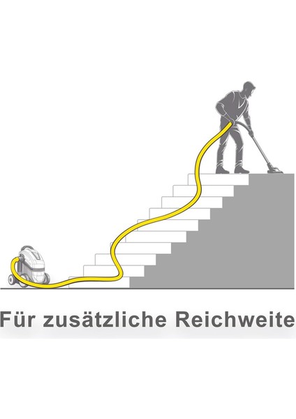 Karcher Wd2 Wd3 Wd4 Wd6 Için Uyumlu Hortum Uzatma - Islak/kuru Elektrikli Süpürgeler Için Uygun Emiş Hortumu Uzatma 3,5 M (Yurt Dışından)