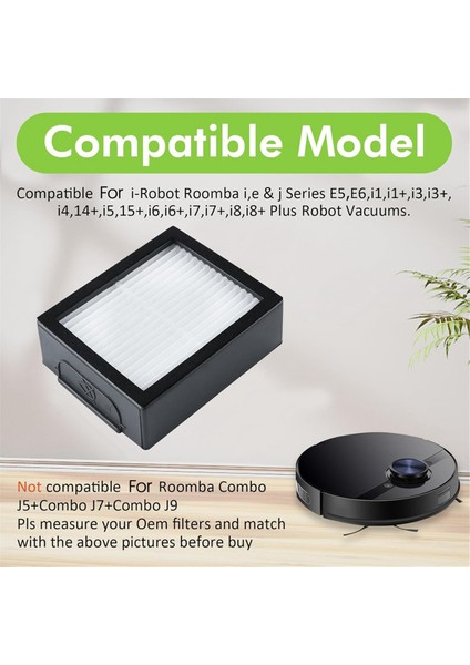 Irobot Roomba Eı ve J Serisi Için Hepa Filtre Değiştirmeleri E5 E6 I1 I1+ I3 I3+ I4 I4+ I5 I5+ I6 I6+ I7 I7+ I8 I8+ Parçaları (Yurt Dışından)