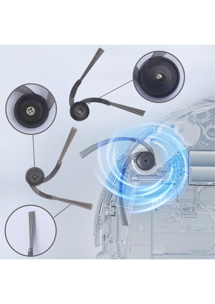Roborock Qrevo Curv Robot Süpürge Yedek Parçaları Ana Yan Fırça Hepa Filtreleri Paspas Bezi Toz Torbaları (Yurt Dışından)