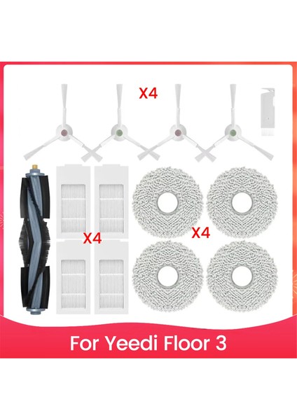 Yeedi Floor 3 Istasyon Robot Süpürge Yedek Parça Aksesuarları Ana Yan Fırça Paspas Bezi (Yurt Dışından)