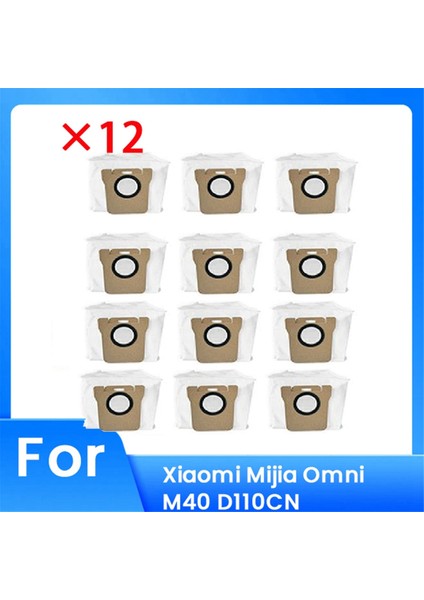 Xiaomi Mijia Omni M40 D110CN Süpürge Aksesuarları Için 12 Adet Toz Torbası Uzun Ömürlü ve Iyi Çalışacak Şekilde Üretilmiştir (Yurt Dışından)