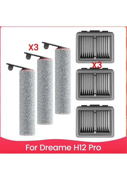 Dreame H12 Pro Islak Kuru Elektrikli Süpürge Filtreleri Için Yedek Vakum Filtreleri Silindir Fırçaları (Yurt Dışından)