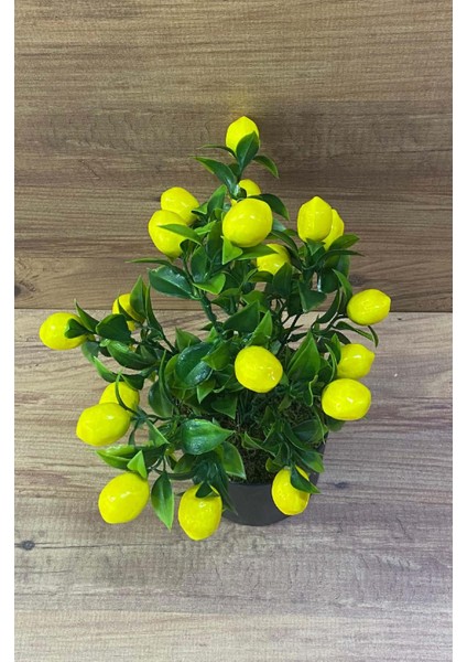 Yapay Limon Ağacı Dekoratif Limon Plastik Saksıda Limon Ağacı