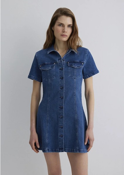 Kadın Mavi M1310612-89216 Helen Kot Elbise modelleri