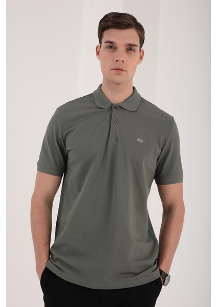 Çağla Erkek Basic Logolu Standart Kalıp Triko Polo Yaka T-Shirt - 87748
