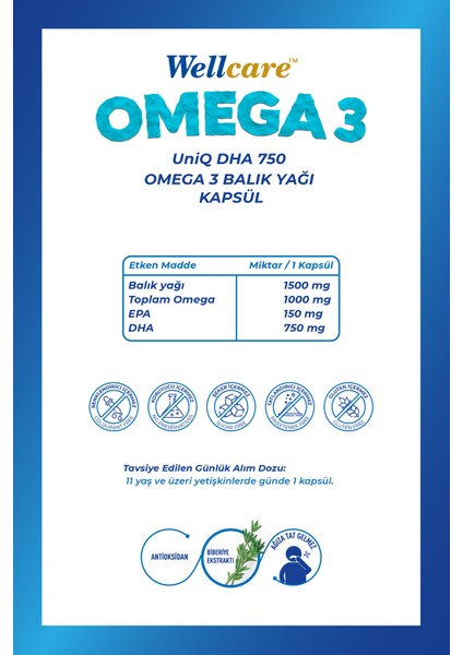 Uniq 750 Omega 3 30 Kapsül