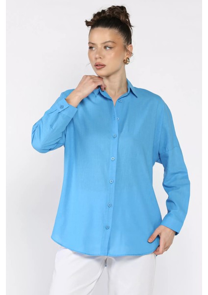 Kadın Uzun Kol Keten Gömlek P-00016926 fiyatları