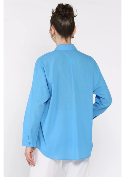 Kadın Uzun Kol Keten Gömlek P-00016926 modelleri