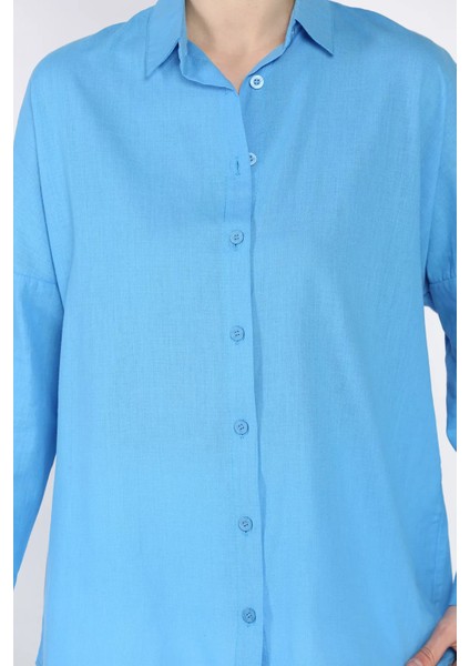 Kadın Uzun Kol Keten Gömlek P-00016926 fırsatları