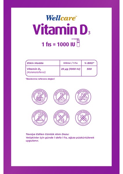 Vitamin D3 1000'LÜ 5 ml