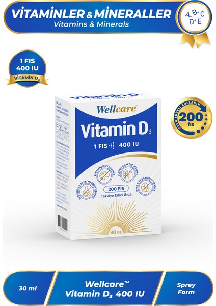 Vitamin D3 400 Iu Sprey 30 Ml